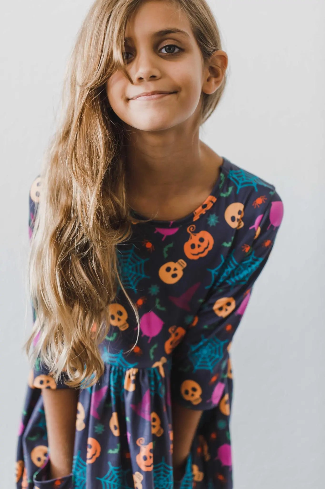 Skeleton Web 3/4 Sleeve Pocket Twirl Dress Mila & Rose ®