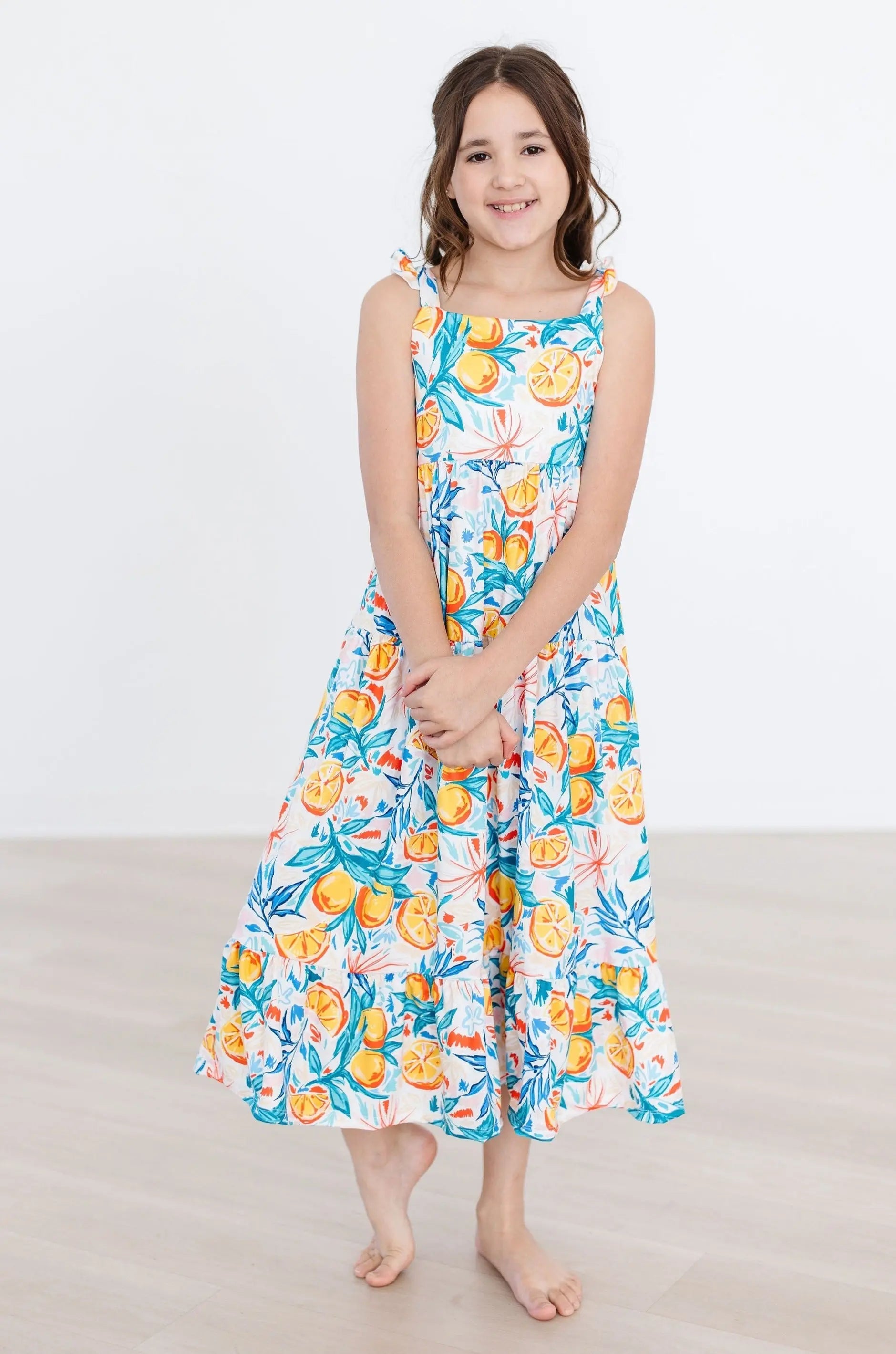 Girls' Maxi Dress | Tropical Summer Ruffle Maxi Dress Mila & Rose ®
