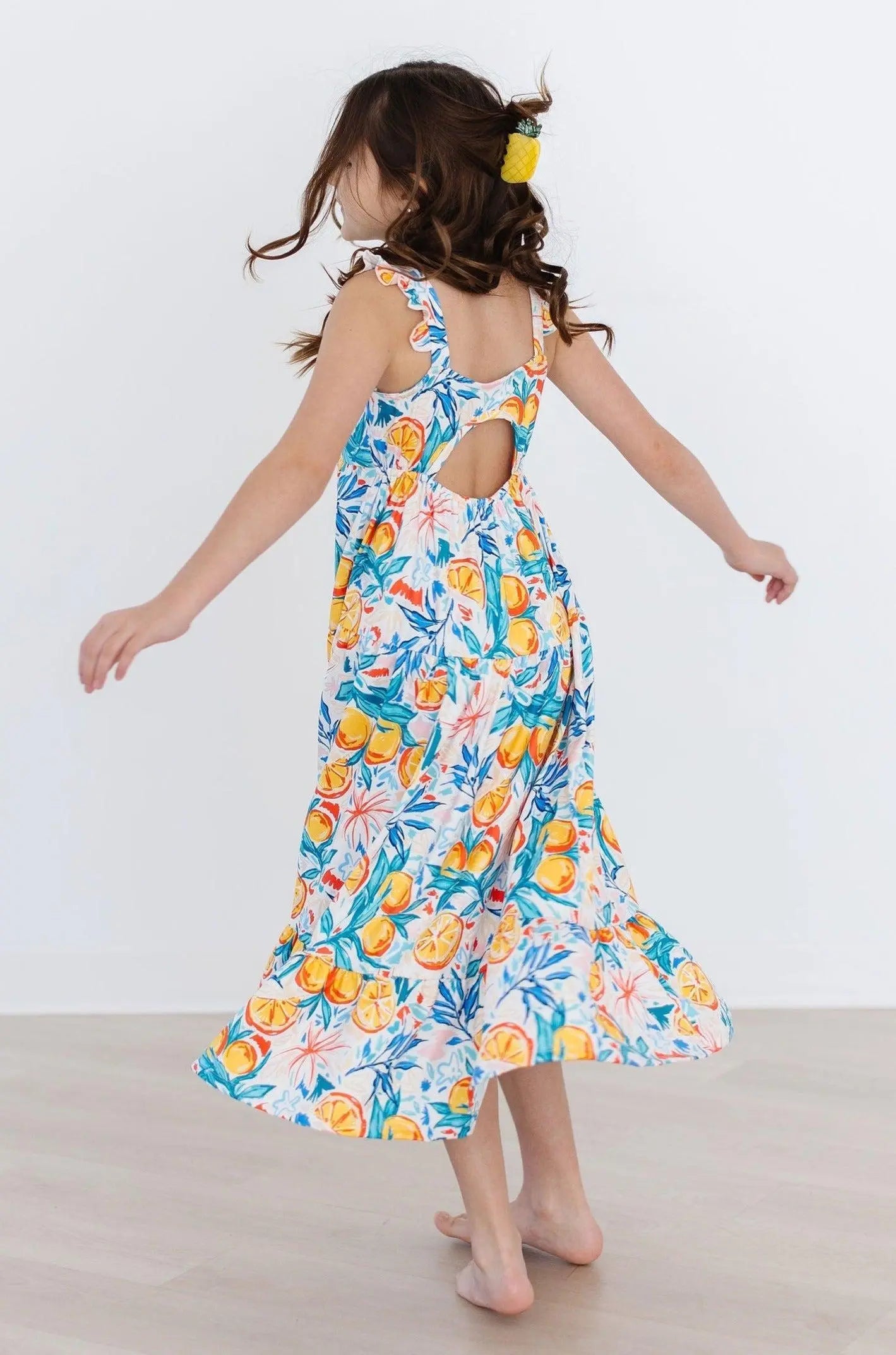 Girls' Maxi Dress | Tropical Summer Ruffle Maxi Dress Mila & Rose ®