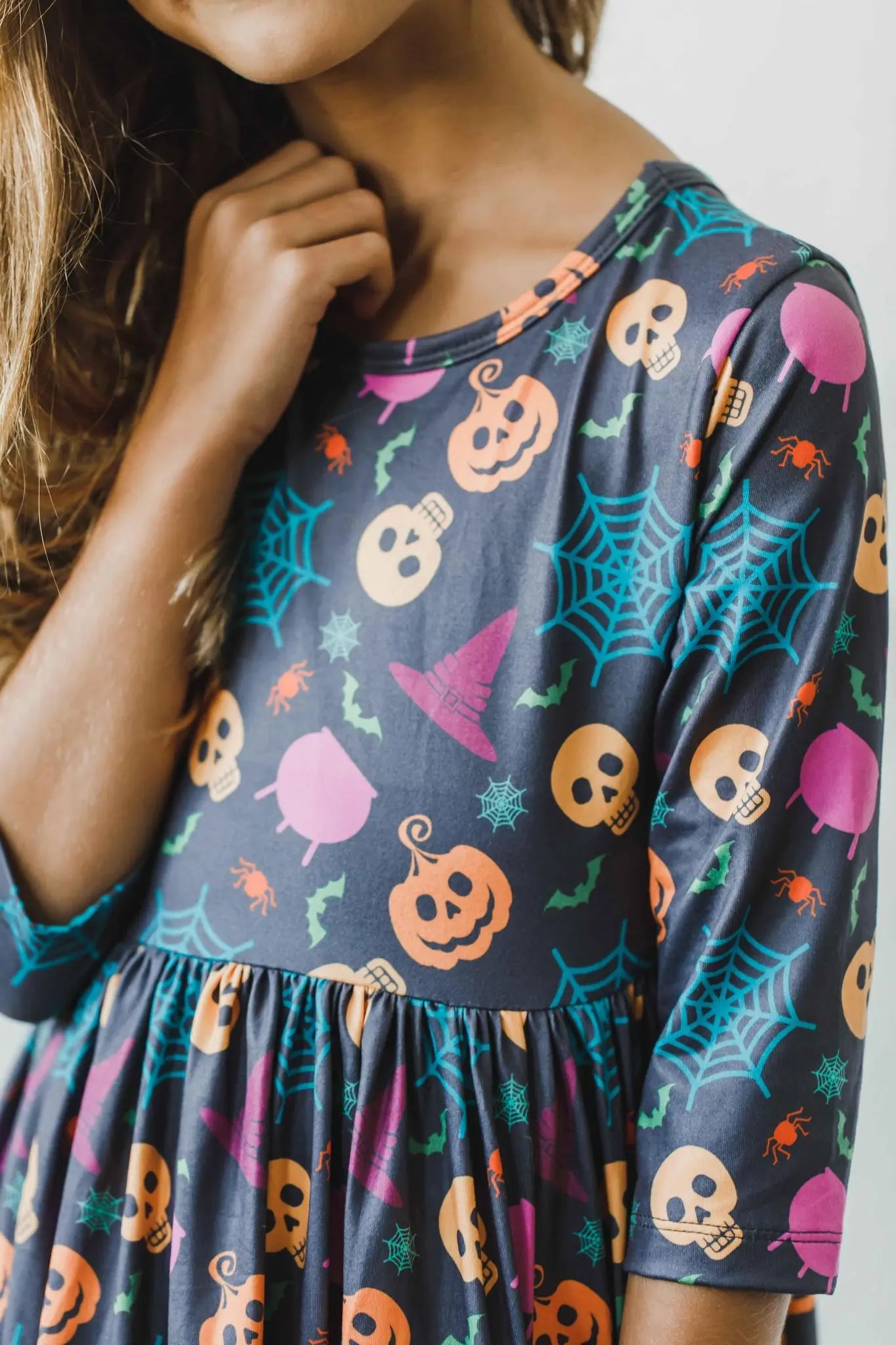 Skeleton Web 3/4 Sleeve Pocket Twirl Dress Mila & Rose ®