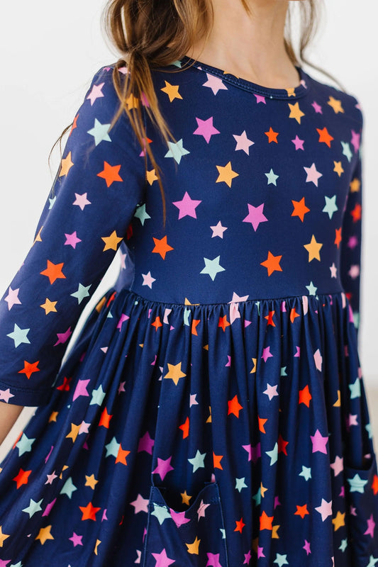 Twirl Dress | Halloween Stars 3/4 Sleeve Pocket Dress Mila & Rose ®
